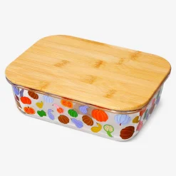 Glass food container with pumpkins - 22 cm