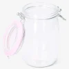 Glass jar with blue rim - 22 cm