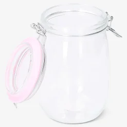 Glass jar with blue rim - 22 cm