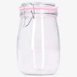 Glass jar with blue rim - 22 cm