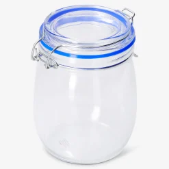 Glass jar with navy rim - 14 cm