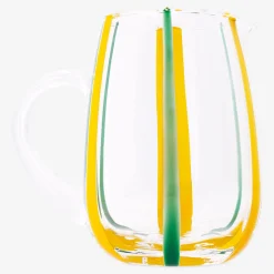Glass jug with yellow and green stripes - 1.5 L