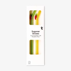 Glass straws with chilli decorations - 2 pcs