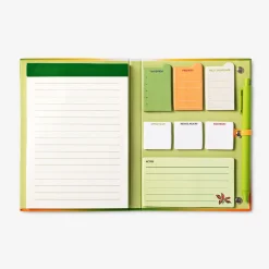 Gradient notepad with pen and sticky notes