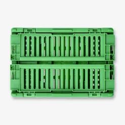 Green collapsible storage box - 15 cm