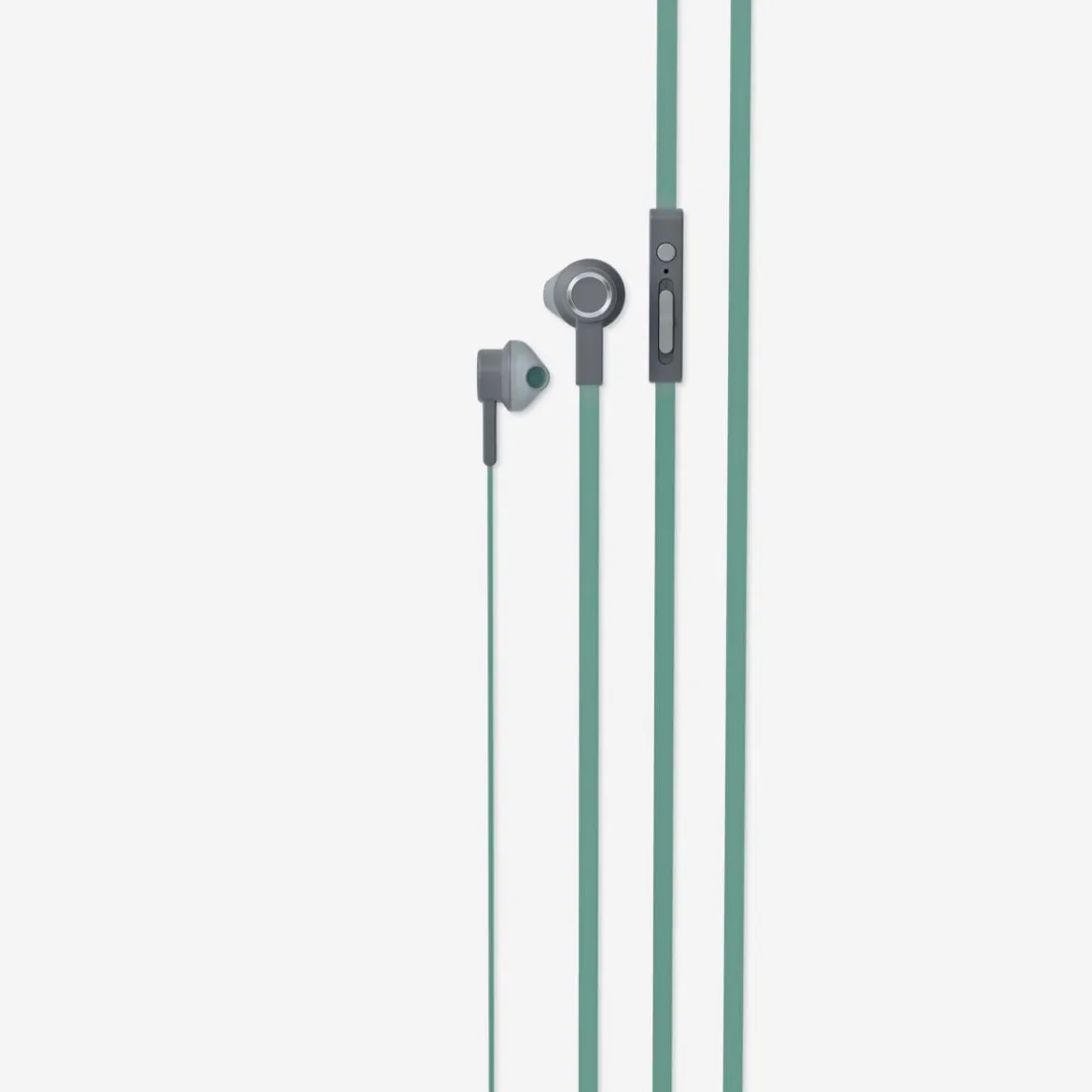 Green Earphones with Jack and Microphone