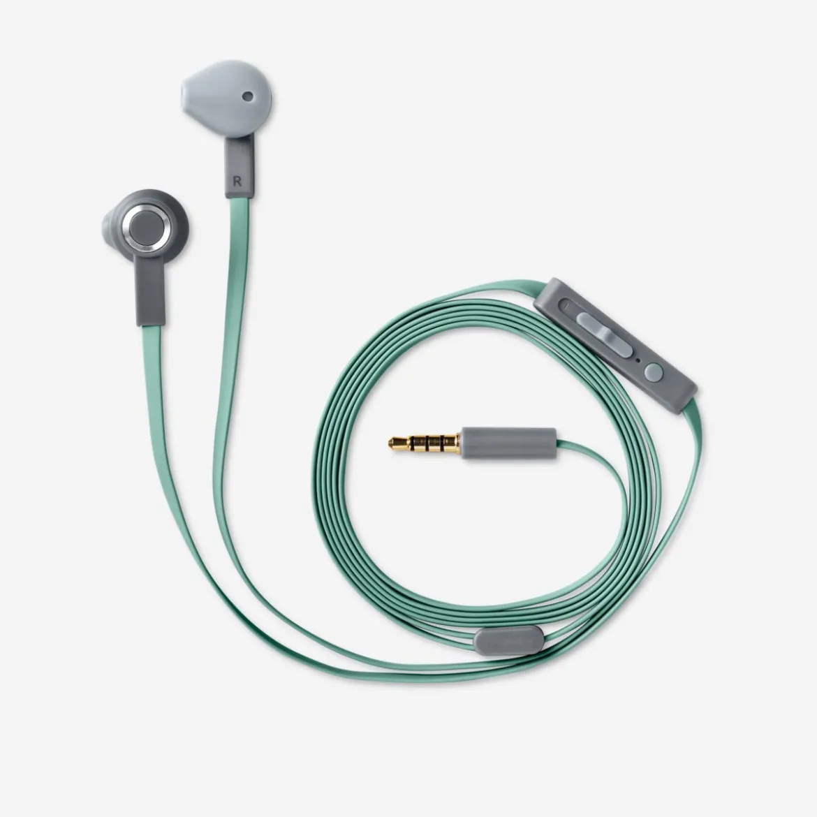 Green Earphones with Jack and Microphone