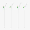 Green glass straws with pear decoration - 4 pcs Max temp.: 40 C