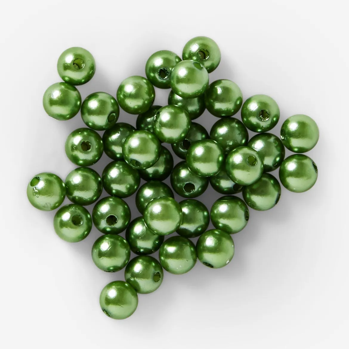 Green plastic beads for crafting - 40g pack