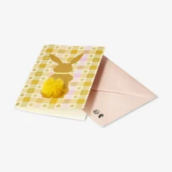 Greetings card - Bunny with pom pom tail