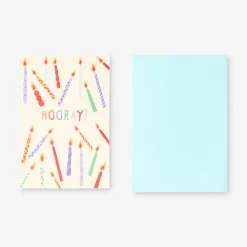 Greetings card - Candles and hooray