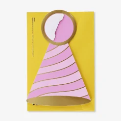 Greetings card - Honeycomb festive hat