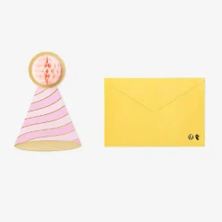 Greetings card - Honeycomb festive hat