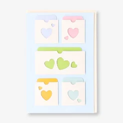Greetings card - Small envelopes with hearts