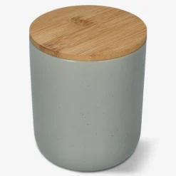 Grey stoneware storage jar - 13 cm