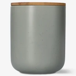 Grey stoneware storage jar - 13 cm