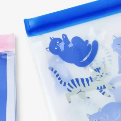 Grip seal bags with cats and stripes print - 2 pcs