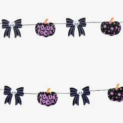 Halloween felt garland with pumpkins and bows - 300 cm