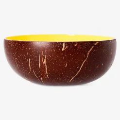 Hand-painted coconut bowl with crab motif - 13 cm
