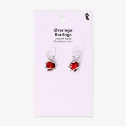 Hanging earrings - Red hearts with spikes
