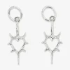 Hanging earrings - Spiky silver hearts