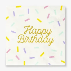 Happy birthday sprinkle napkins - 16 pcs
