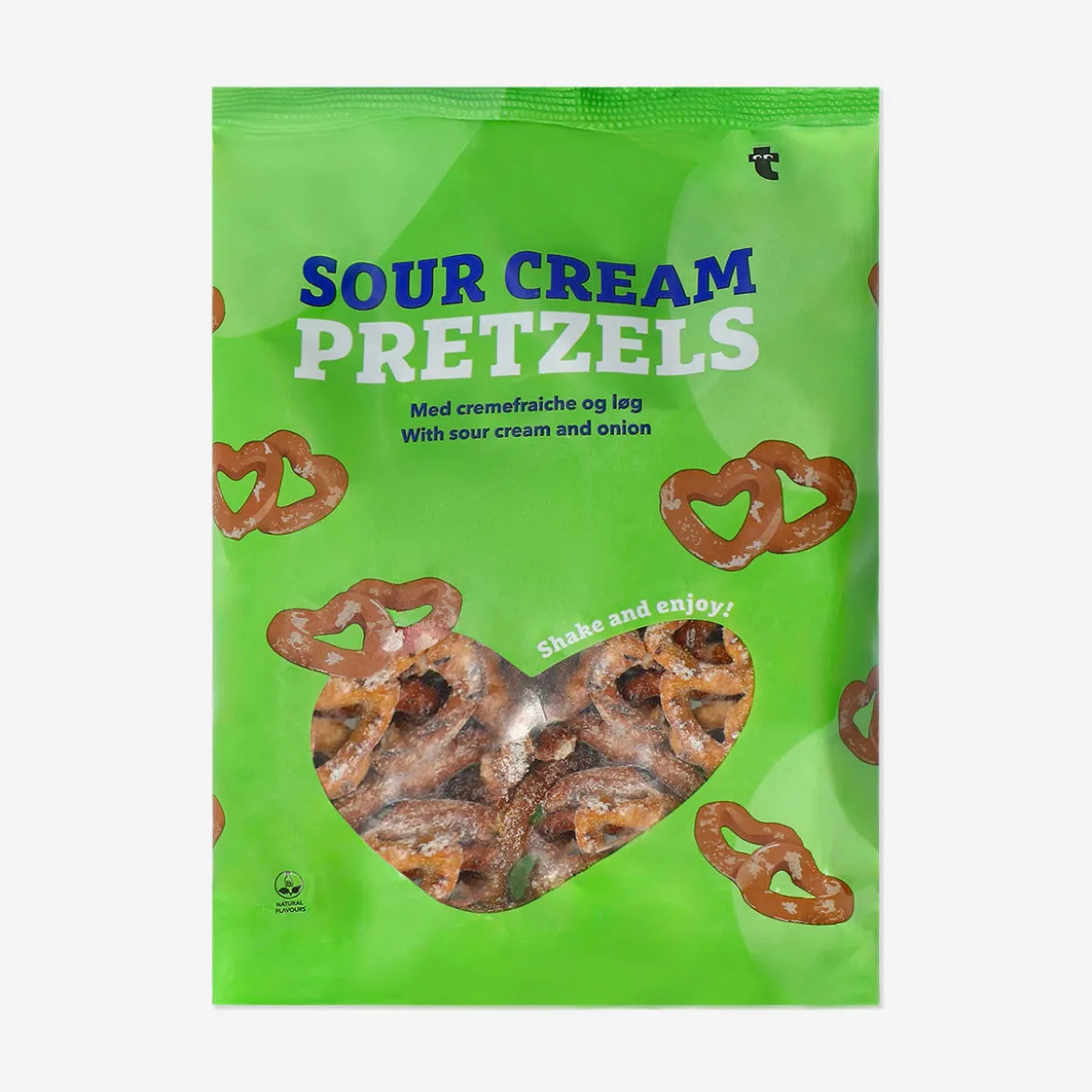 Heart pretzels - Sour cream and onion flavour
