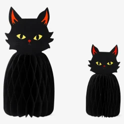 Honeycomb black cats for table decoration - 2 pcs