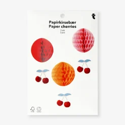 Honeycomb paper cherries - 3 pcs