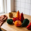 Honeycomb paper pumpkin decorations - 6 pcs