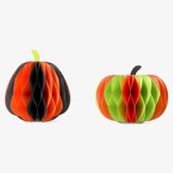 Honeycomb paper pumpkins table decorations - 2 pcs