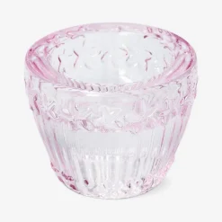 2 in 1 purple candle holder with embossed flowers
