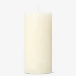Ivory White Rustic Pillar Candle - 12 cm