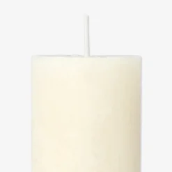 Ivory White Rustic Pillar Candle - 12 cm