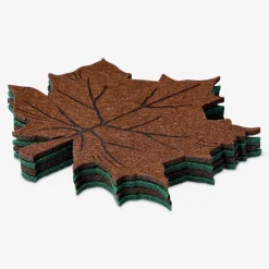 Leaf-Shaped Felt Coasters - 4 pcs