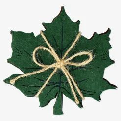 Leaf-Shaped Felt Coasters - 4 pcs