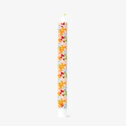 LED dinner candle with floral print - 24 cm