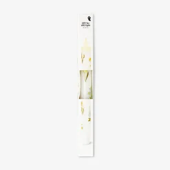 LED dinner candle with flower print - 24 cm