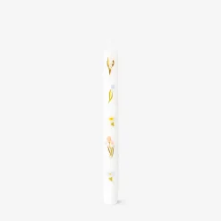 LED dinner candle with flower print - 24 cm