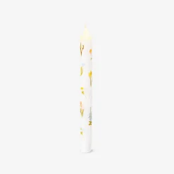 LED dinner candle with flower print - 24 cm
