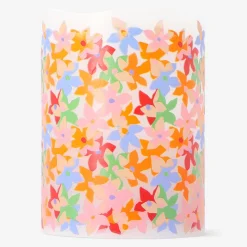 LED pillar candle with floral print - 10 cm