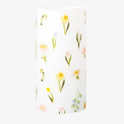 LED pillar candle with flower print - 15 cm