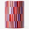 LED pillar candle with geometrical pattern - 10 cm