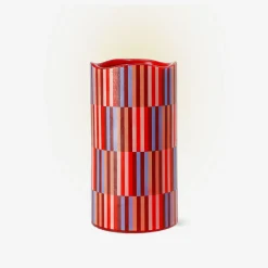 LED pillar candle with geometrical pattern - 10 cm