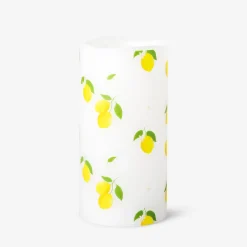LED pillar candle with lemon print - 15 cm