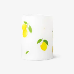 LED pillar candle with lemon print - 10 cm