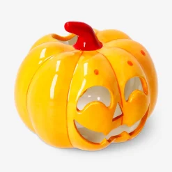 LED pumpkin candle holder - 14 cm