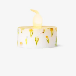 LED tealights with flower print - 4 pcs