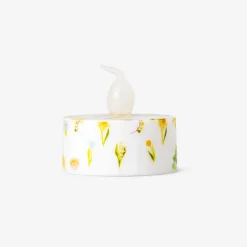 LED tealights with flower print - 4 pcs