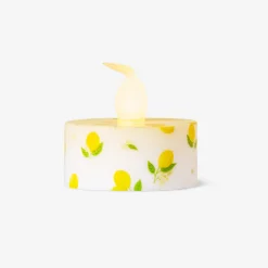 LED tealights with lemon print - 4 pcs